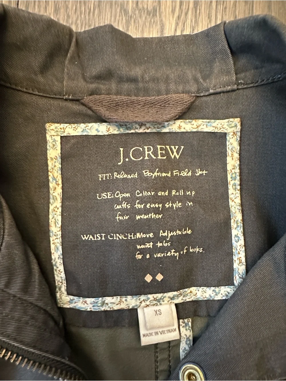 J. Crew Women's Olive Utility Jacket with Brass Buttons - Picture 3 of 3